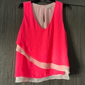 Euc Giani Bini Hot pink and light pink tiered tank with keyhole back size XL